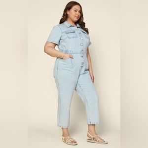 Denim utility jumpsuit